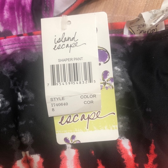 New with Tags Island Escape Womens  Swimsuit Tiki Pant bottoms in size 8. - Picture 2 of 6